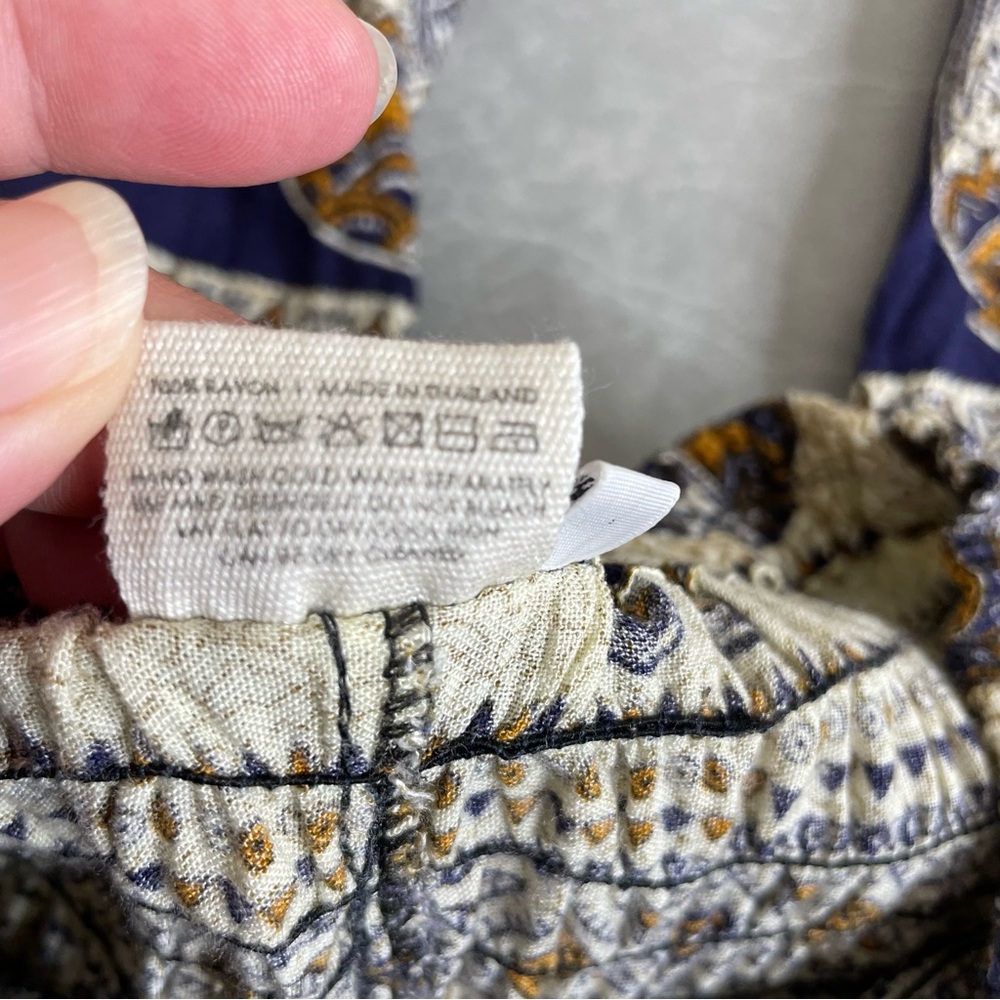 Joob Joob Elephant Print Navy and Cream Hippie Harem Pants/Boho Yoga Pants - Picture 6 of 7